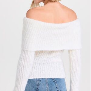 Reformation Oberon off shoulder sweater in white. Perfect condition worn once.